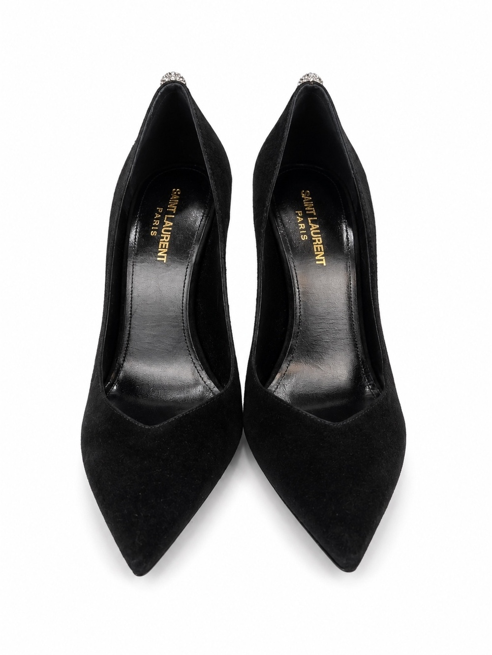 Saint Laurent Era 110 Ball Strass Crystal Pumps Black Suede EU 39 | NIB - Picture 2 of 10